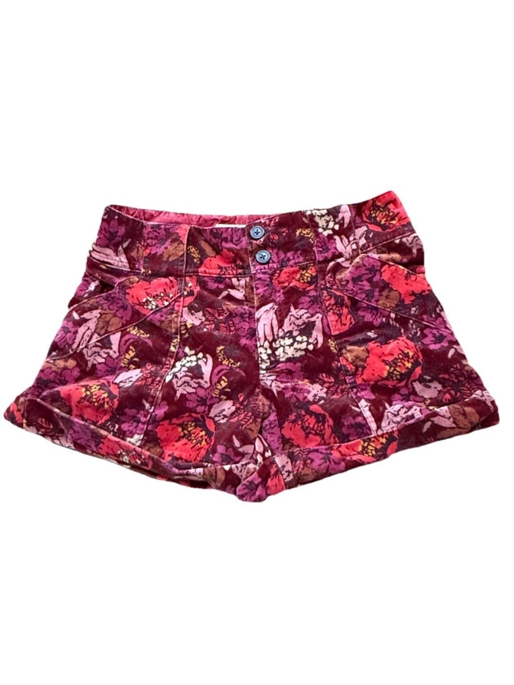 Fossil cotton velour low rise mini micro shorts size 2